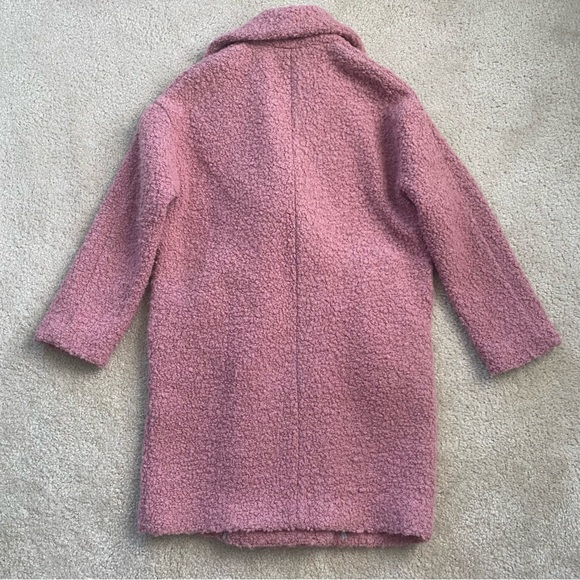 Topshop Alicia Boucle Slouch Pink Wool Blend Long Coat - Picture 8 of 8